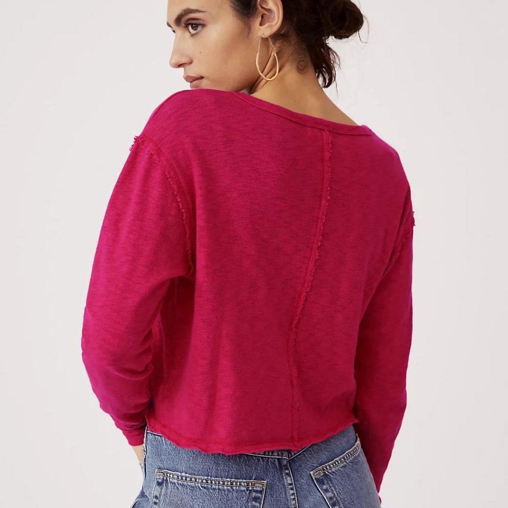 Anthropologie T.LA cropped long sleeve tee M